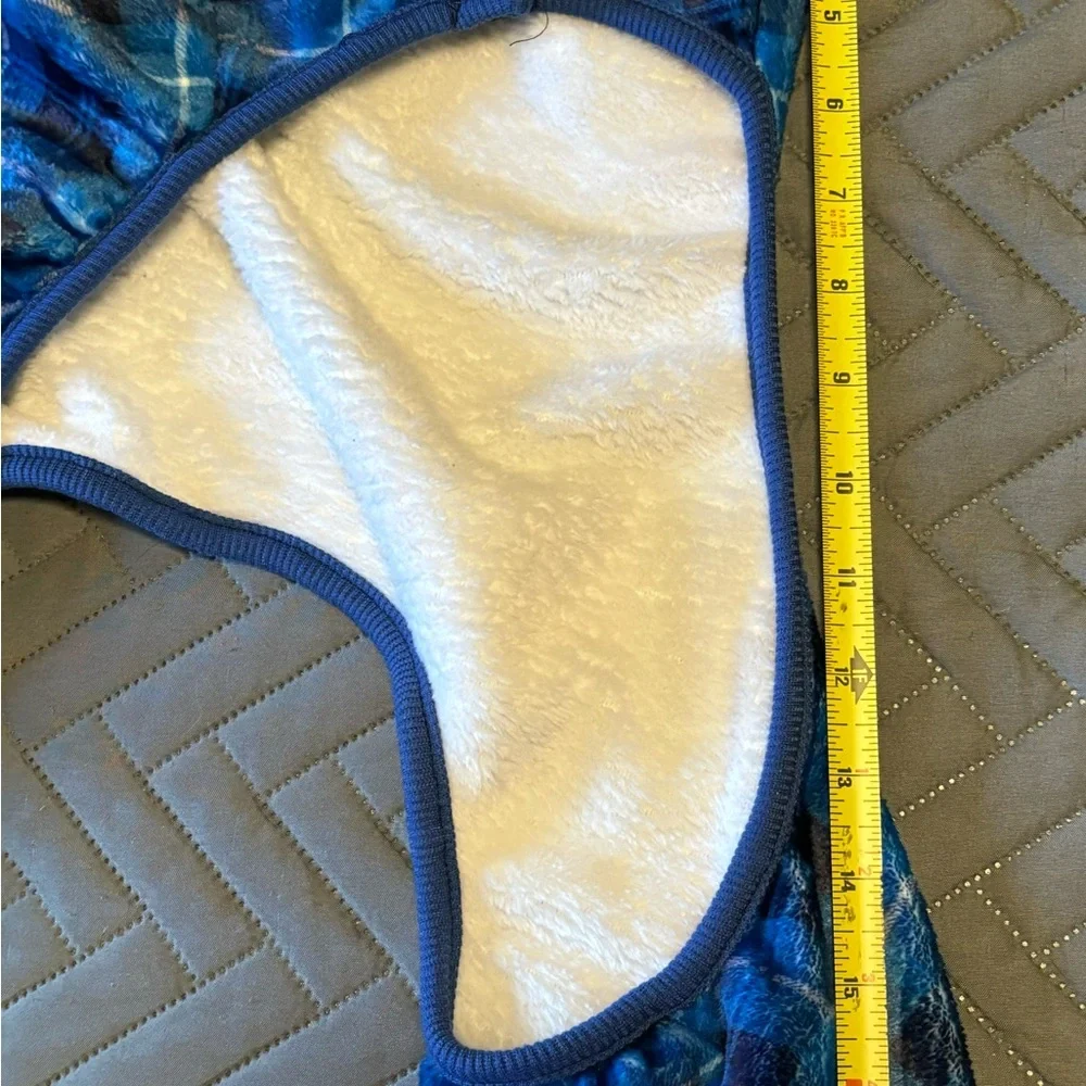 North Paw Pet Dog Apparel Blue Plaid Sherpa Lining Dog One Pc‎ Sz XL Fall Winter